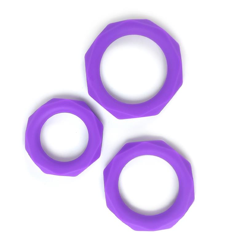 Set of 3 penis rings Silicone Purple – Image 5