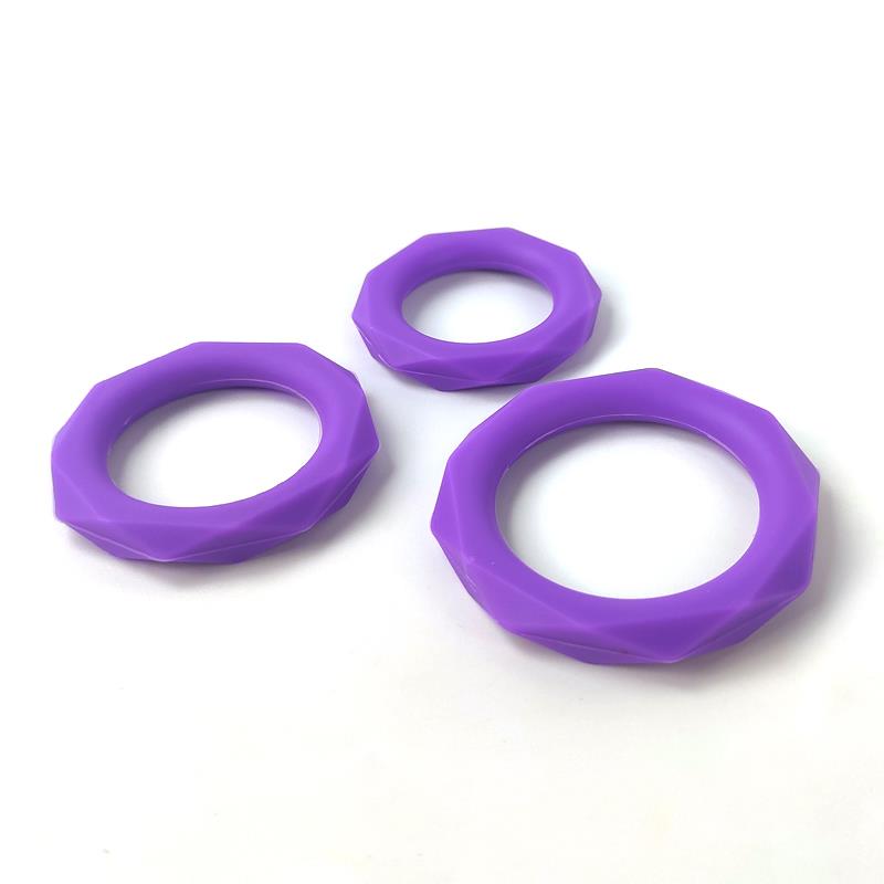 Set of 3 penis rings Silicone Purple – Image 6