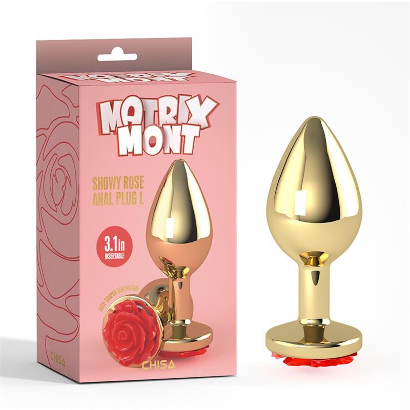 Showy Rose Anal Plug avec Rose Jewel Taille L