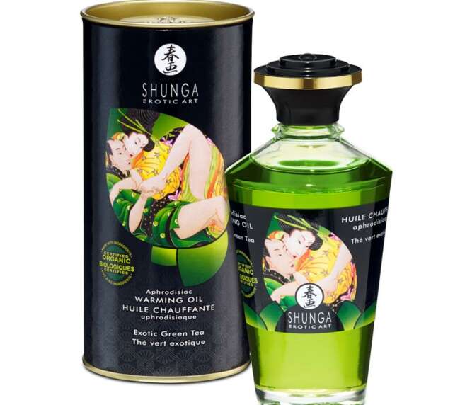 Shunga Aphrodisiac Massage Oil Green Te Aroma