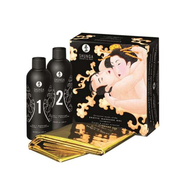 Shunga Massaje Gel Kit Melon and Mango Aroma