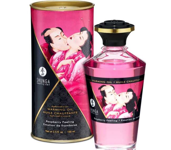 Shunga Warming Massage Oil Raspberry Aroma