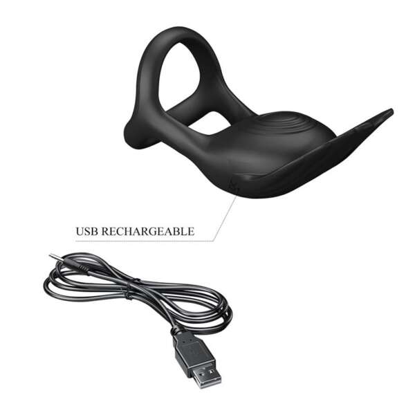 Silas Vibrating Penis Ring Black – Image 5