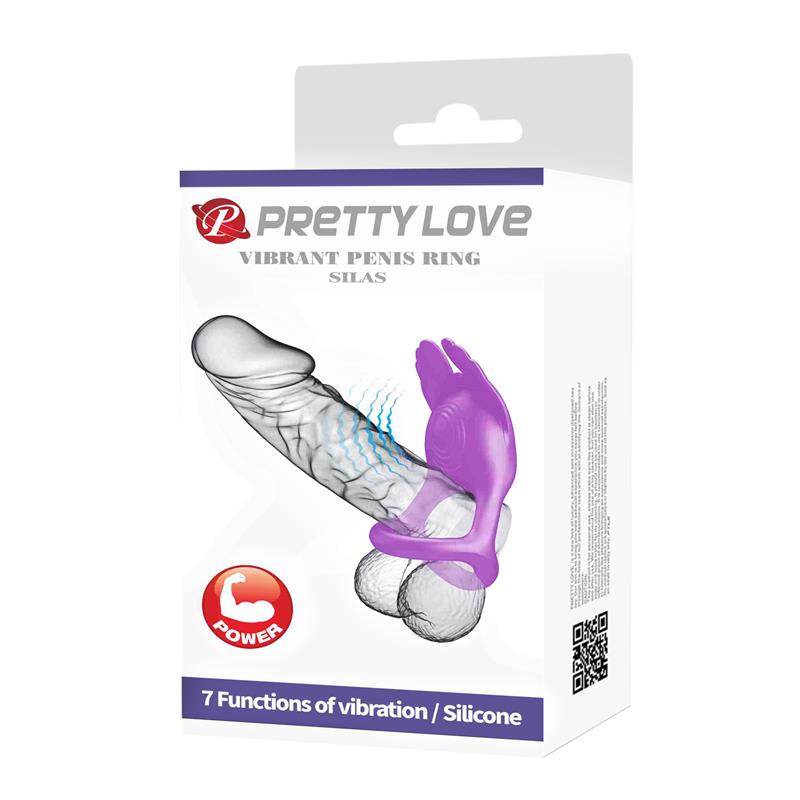 Silas Vibrating Penis Ring Purple - Imagen 4