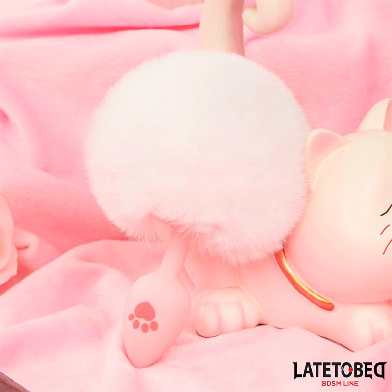 Silicone Anal Plug with Pompon Pink – Image 4