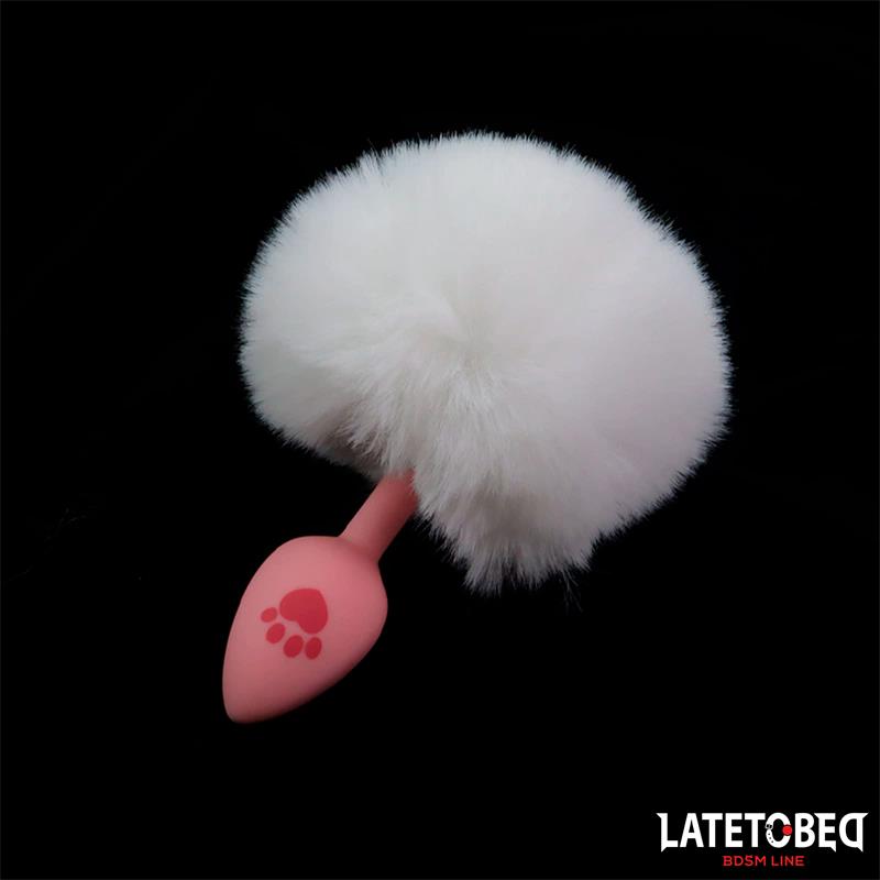 Silicone Anal Plug with Pompon Pink – Image 5