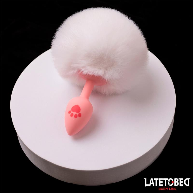 Silicone Anal Plug with Pompon Pink – Image 6