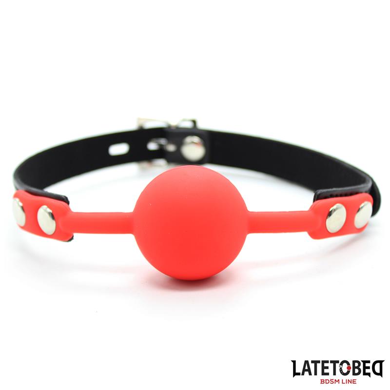 Silicone Ball Gag with Padlock Red – Image 4
