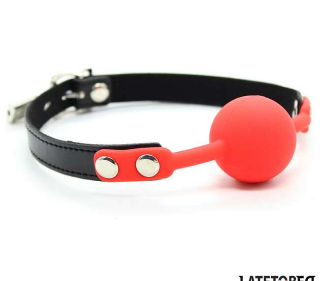 Silicone Ball Gag with Padlock Red