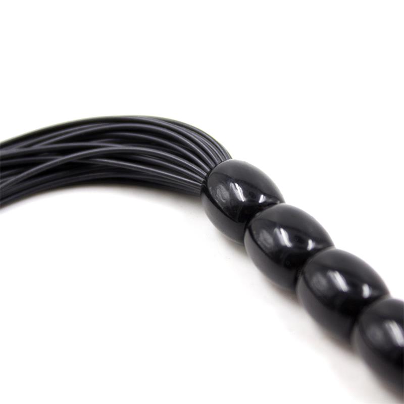 Silicone Flogger with 6 Beads Handle 26 cm Black – Image 3