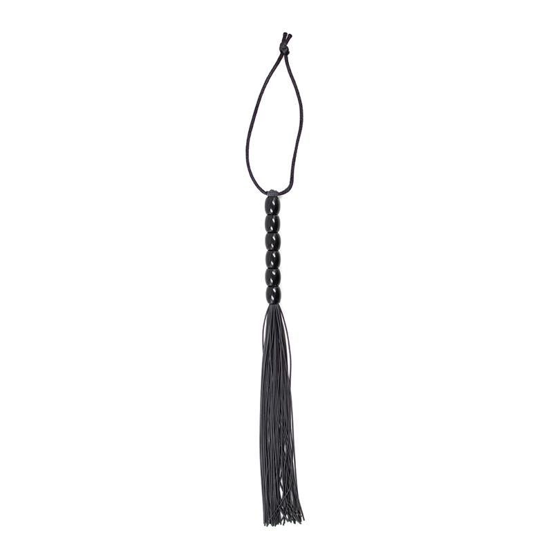 Silicone Flogger with 6 Beads Handle 26 cm Black – Image 4