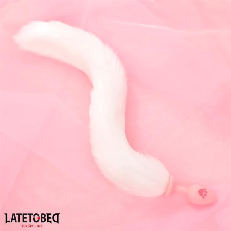 Silicone Fox Tail Anal Plug Pink – Image 3