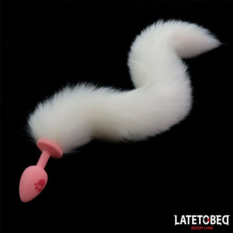 Silicone Fox Tail Anal Plug Pink