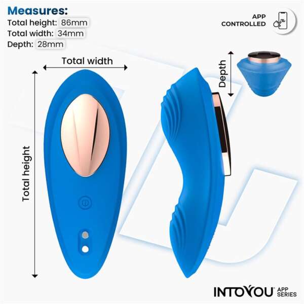 Silicone Panty Vibrator with App Blue – Image 4