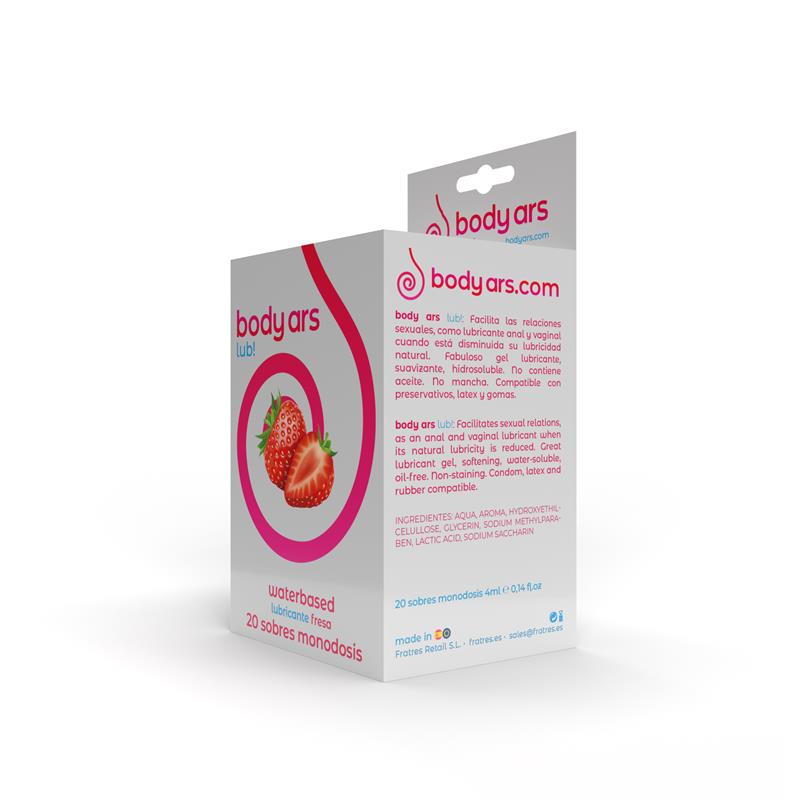 Single-dose Water-Based Lubricant Gel Acid Strawberry 20 x 4 ml - Imagen 3