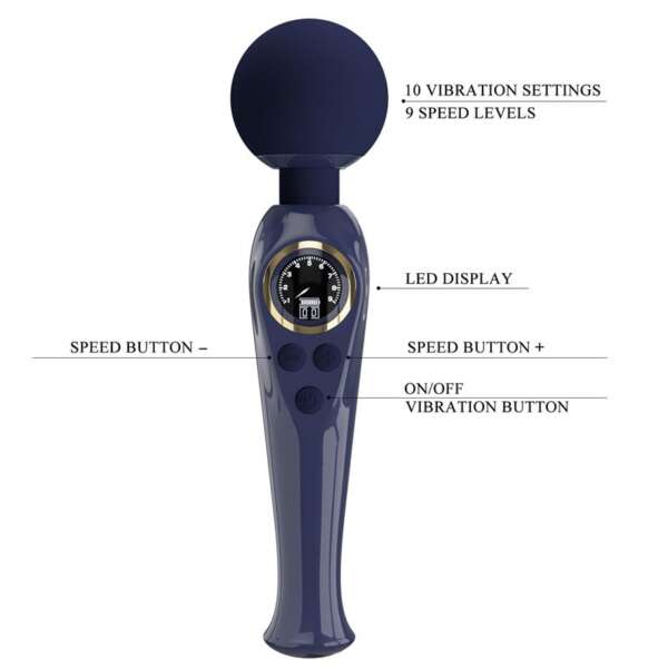 Skyler Massager Wand with Digital Screen Blue – Image 9
