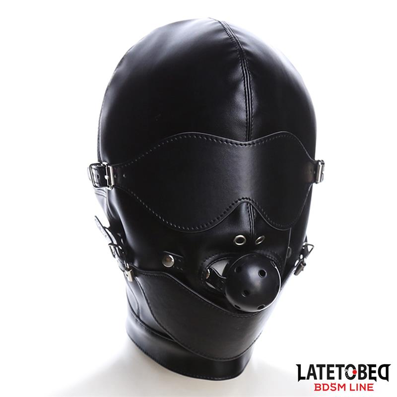 Slave Hood with Eye mask Breathable Gag Ball and Mouth Adjustable – Image 7