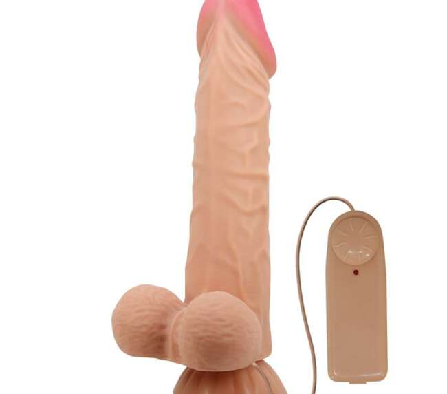 Sliding Skin Vibrating Dildo with Remote Control 24 cm