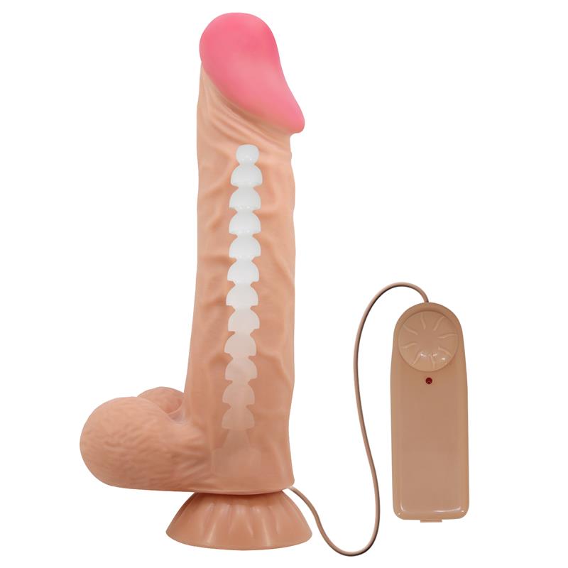 Sliding Skin Vibrating Dildo with Remote Control 24 cm – Image 5
