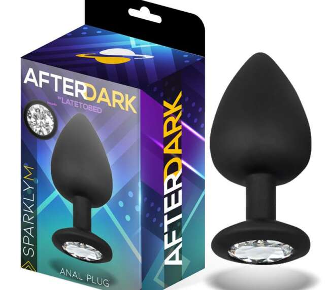 Sparkly Butt Plug Silicone Size M 8 cm x 3.5 cm