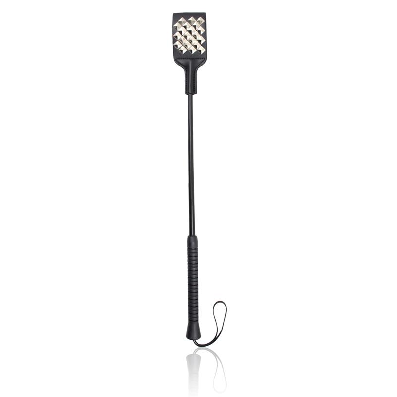 Square riding crop with silver studs 53 cm – Image 3