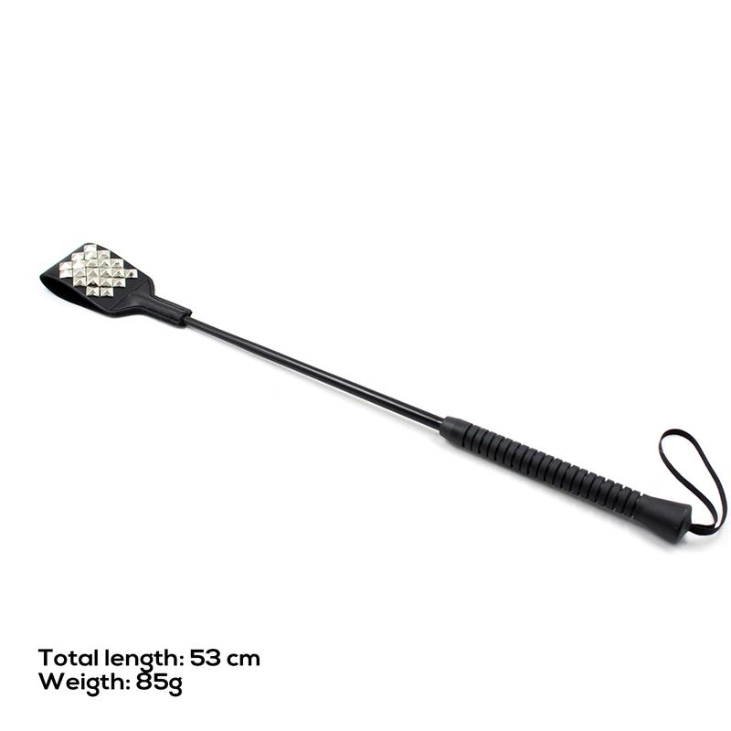 Square riding crop with silver studs 53 cm – Image 4