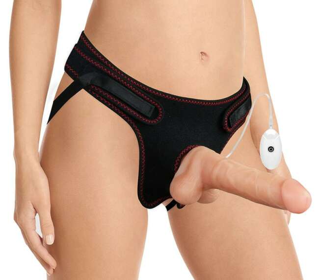 Strap-on with Dildo with Vibrationd and Remote Control 7.5