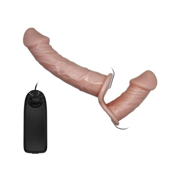 Strap-On with Double Dildo with Vibration Flesh – Image 8