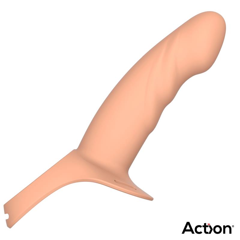 Strap-On with Hollow Dildo Premium Silicone Size L Flesh – Image 3