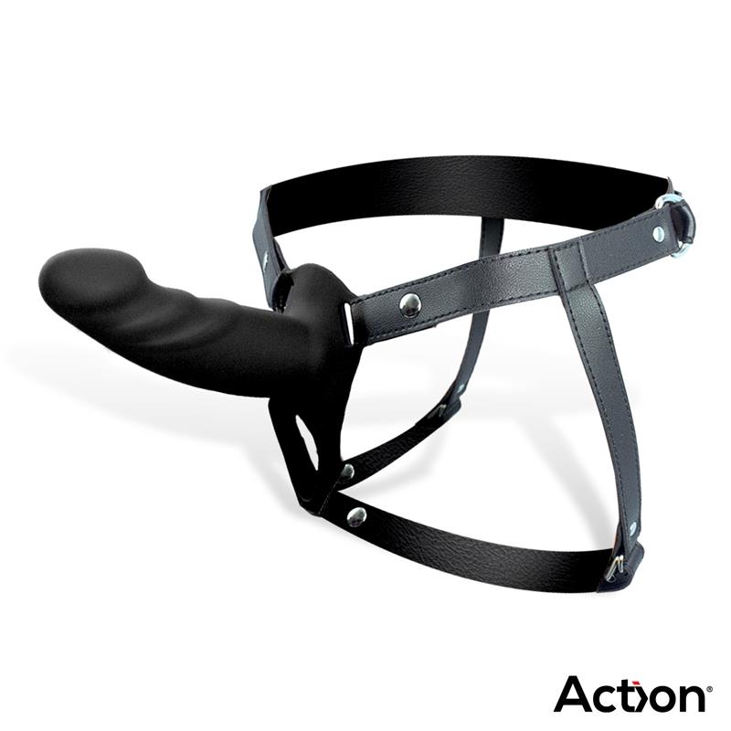 Strap-On with Hollow Dildo Premium Silicone Size S Black – Image 5