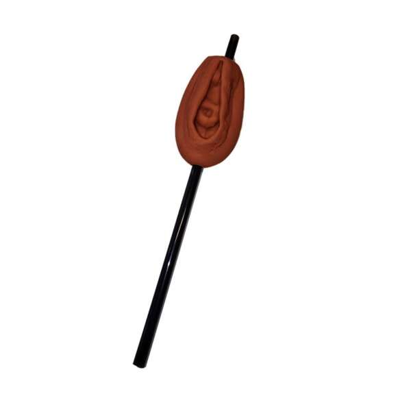 Straw with Vagina-shaped ornament