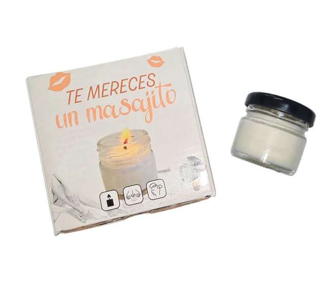 strawberry-scented massage candle