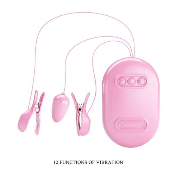 Surprise Box Vibrating Egg and Electric Shock Nipple Clamps Pink – Image 6