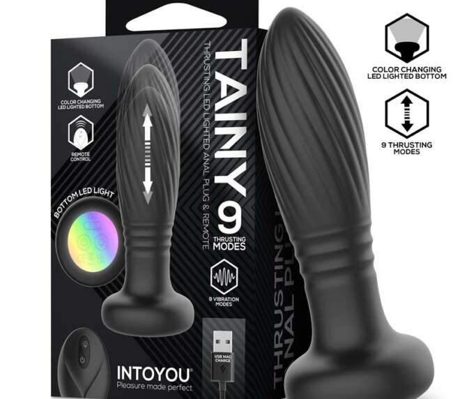 Tainy Thrusting Led Lighted Anal Plug with Remote Control