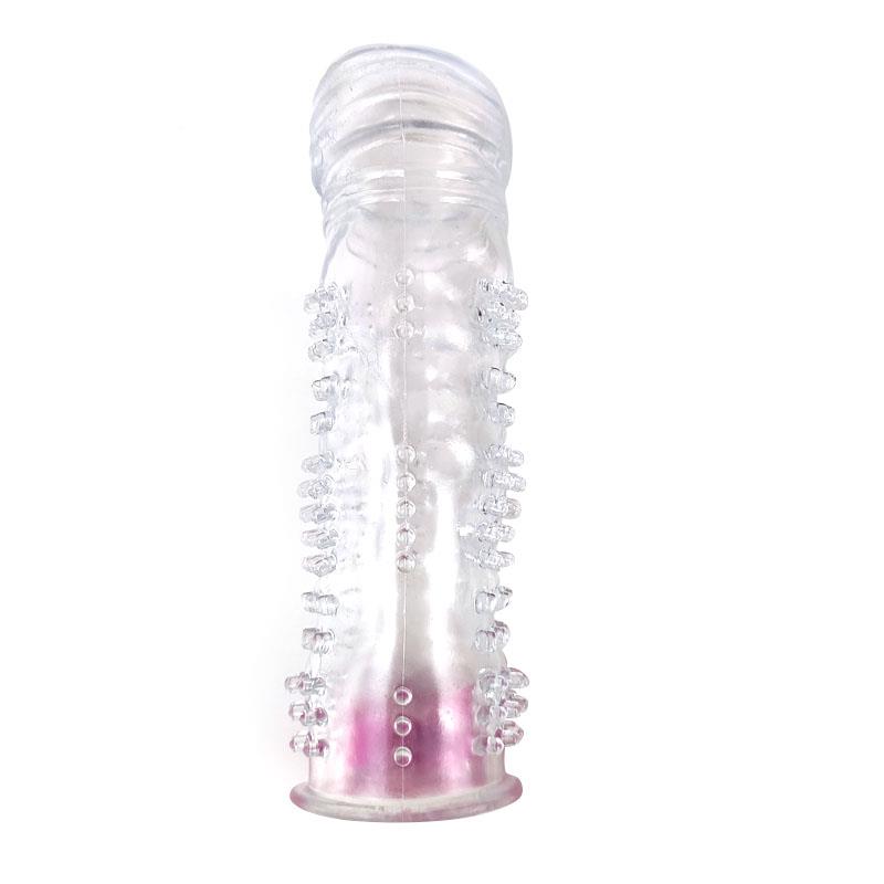 Textured Penis Sleeve with Vibration Clear – Image 6