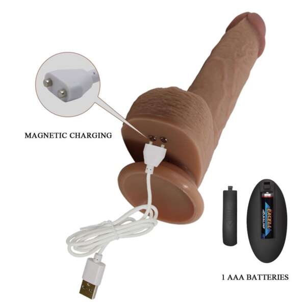 Tommy Realistic Dildo WITH Vibration and Thrusting with Remote – Image 9