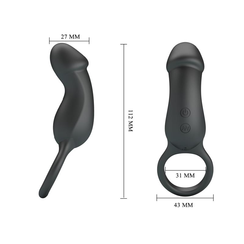 Trae Vibrating Cock Ring USB  Black – Image 3