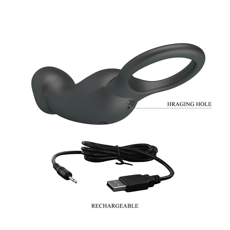 Trae Vibrating Cock Ring USB  Black – Image 8