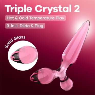 Triple Crystal 2 Glass Dildo