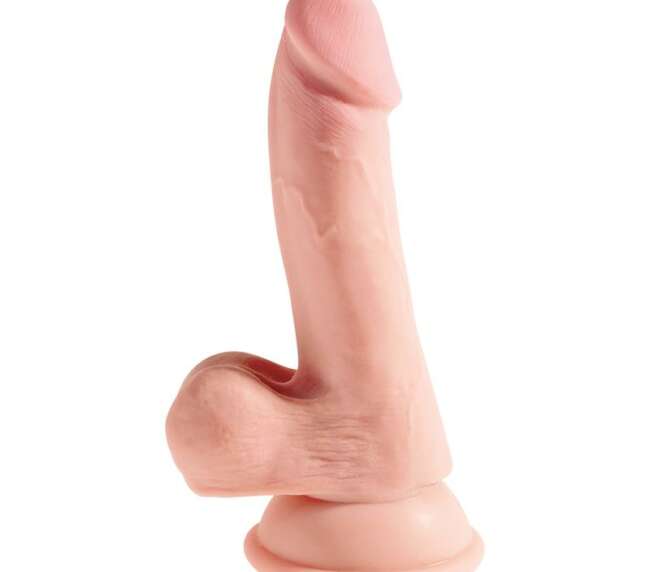 3D Triple Density Dildo with Balls Plus 6.5 Flesh