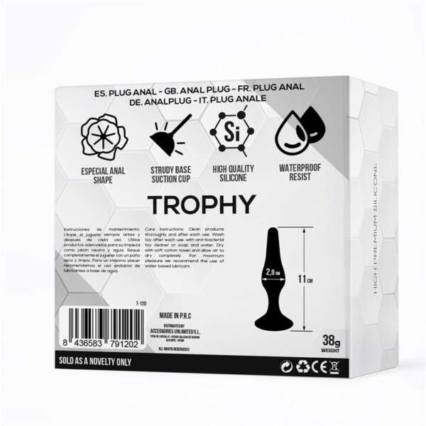 Trophy Anal Plug 11 cm Silicone Black – Image 4
