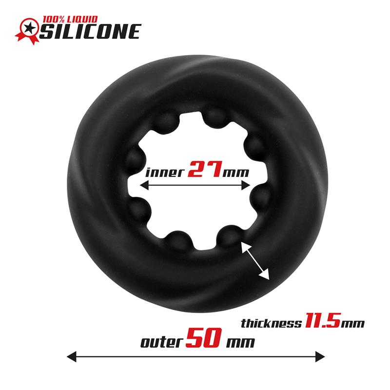 Twisted Liquid Silicone Cock Ring 2.7 cm – Image 3