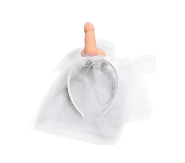 Veil headband with a penis