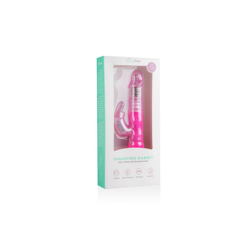 Rabbit Vibrator Thrusting and Rotating Balls  Pink – Image 4