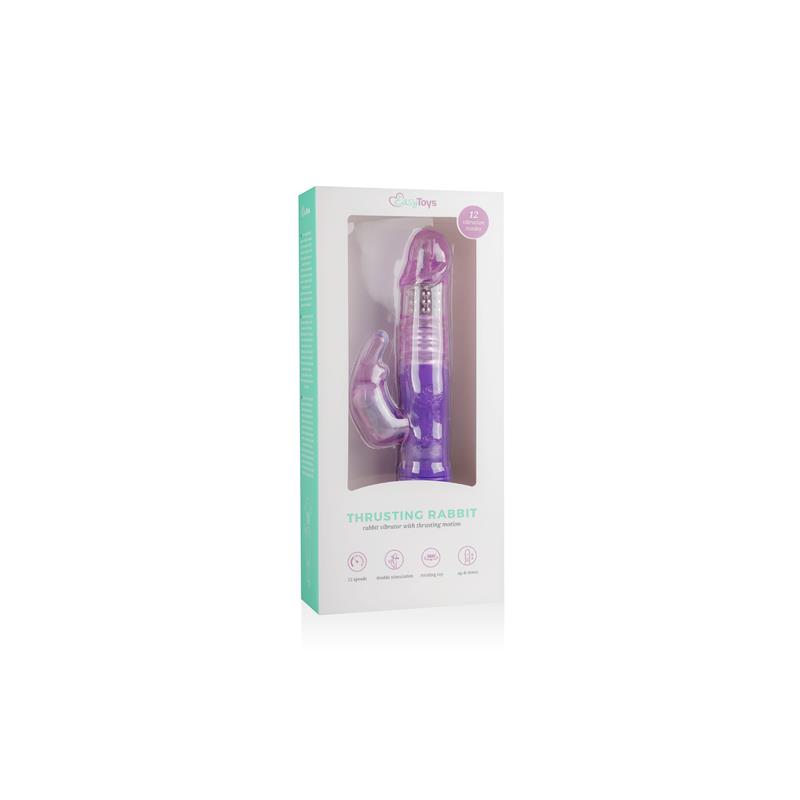 Rabbit Vibrator Thrusting and Rotating Balls  Purple – Image 4