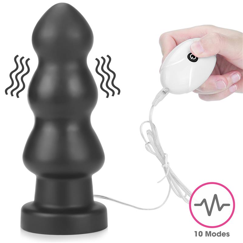 Vibrating Butt Plug King Sized 7.8 Black – Image 3