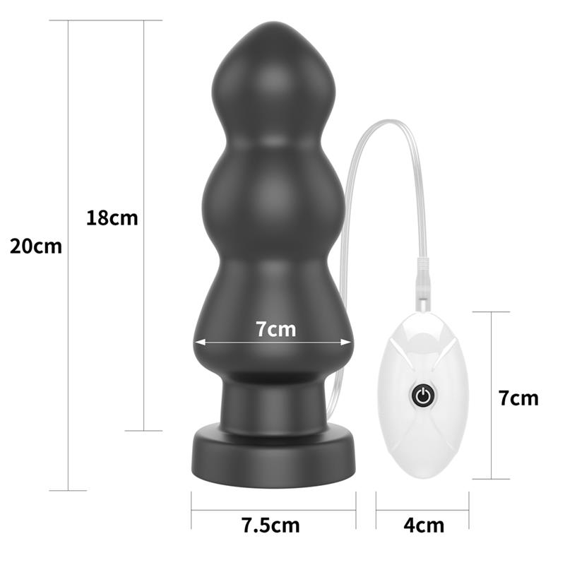 Vibrating Butt Plug King Sized 7.8 Black – Image 5