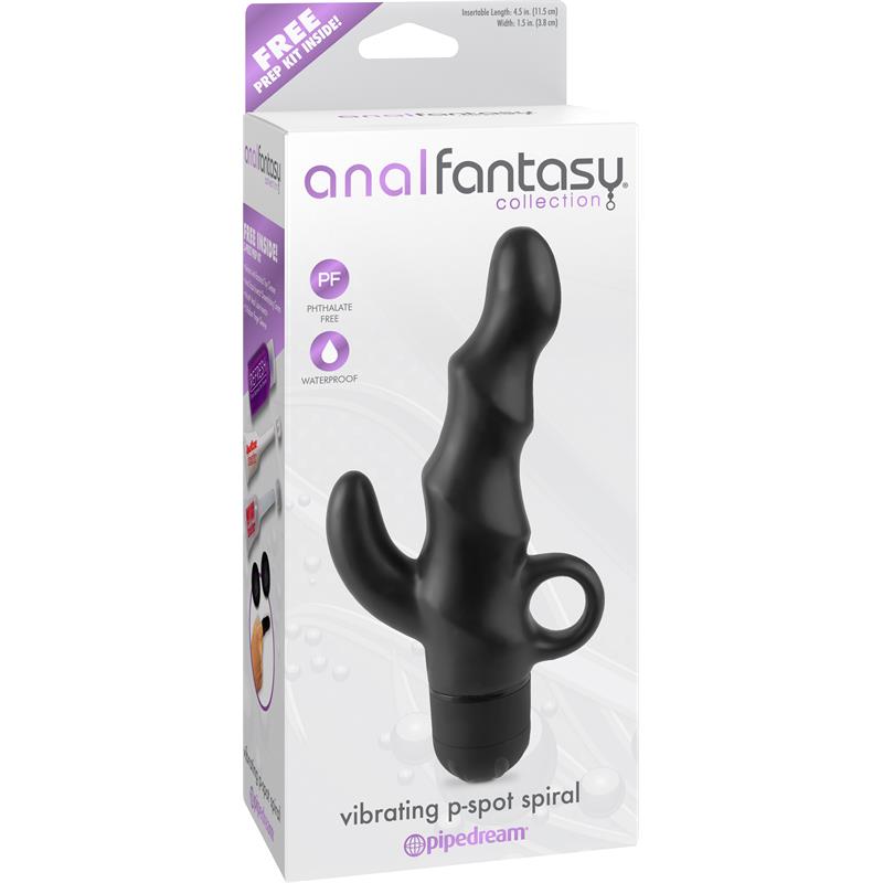 Vibrating Butt Plug P-Spot Spiral Black – Image 3
