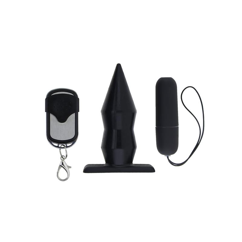 Vibrating Butt Plug with Remote Control Silicone Black – Image 4