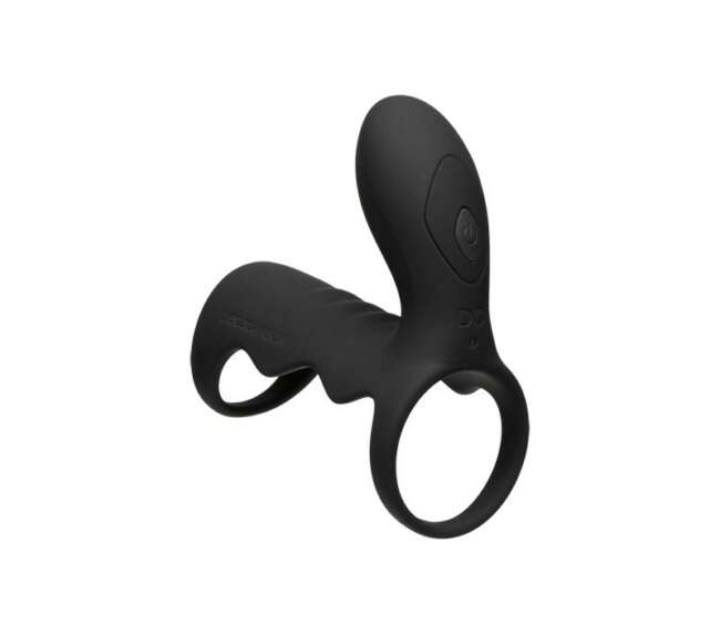 Vibrating Cock Cage with Wireless Remote Black